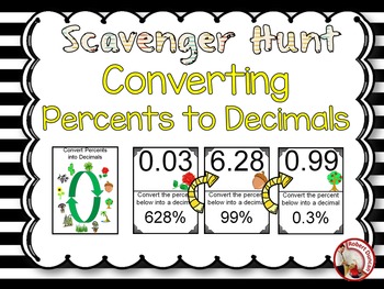 Preview of Converting Percents to Decimals Scavenger Hunt