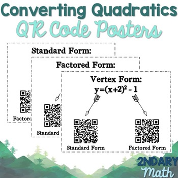 Preview of Converting Quadratics Between Standard Factored and Vertex Form QR Codes