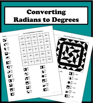 Preview of Converting Radians To Degrees Color Worksheet