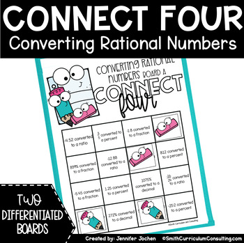 Preview of Converting Rational Numbers Connect Four | Fractions, Decimals, Percents Game