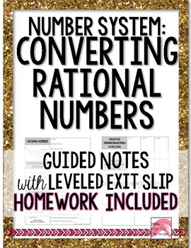 Preview of Converting Rational Numbers Notes or Remediation with HW 8.NS.A.1 Go Math