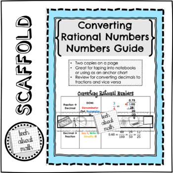 Preview of Converting Rational Numbers Scaffold