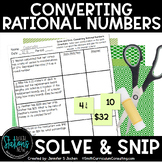 Converting Rational Numbers Solve & Snip | Fractions, Decimals & Percents