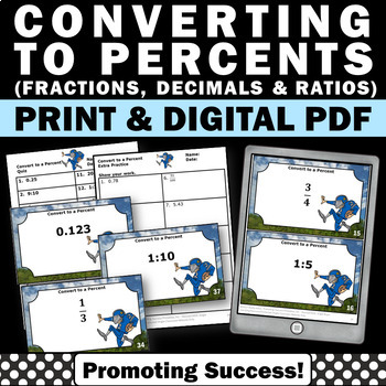 Preview of Football Themed Activities Math Game Ratios Fractions Decimals Percentages SCOOT