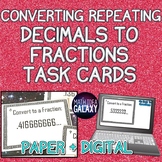 Converting Repeating Decimals Task Cards Printable & Digit