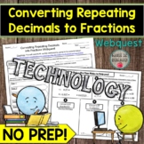 Converting Repeating Decimals into Fractions Webquest