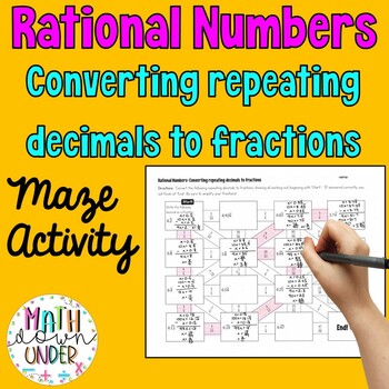 Preview of Converting Repeating Decimals to Fractions - Maze Activity