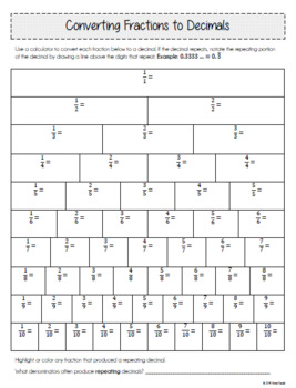 Converting Repeating Decimals to Fractions Notes & Practice by The Math