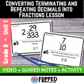 Preview of Converting Repeating and Terminating Decimals Into Fractions Lesson