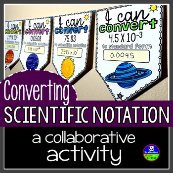 Preview of Converting Scientific Notation Math Pennant Activity