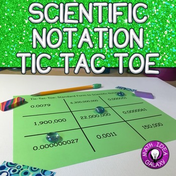 Scientific Notation Tic Tac Toe 5 x 5 Grid