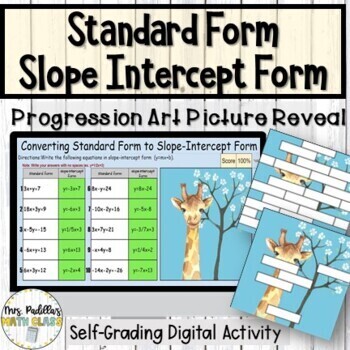 Preview of Converting Standard Form to Slope Intercept Form Digital Activity
