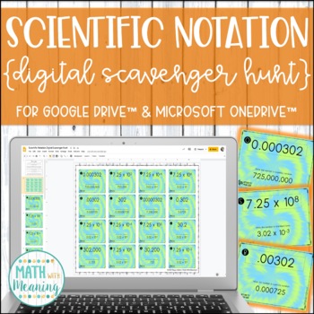Preview of Converting To and From Scientific Notation DIGITAL Scavenger Hunt Activity
