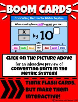 Preview of Converting Units in the Metric System - BOOM Cards