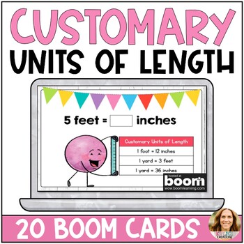 Preview of Converting Units of Customary Length Boom Cards - 4th Grade Math