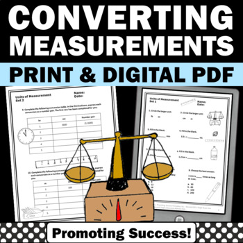 Preview of Conversion of Measurements Chart Customary Metric Conversion Practice 4th Grade