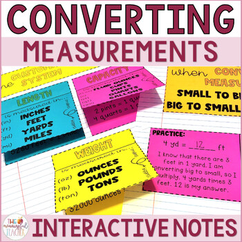 Preview of Converting Units of Measurement Interactive Notes (customary and metric)