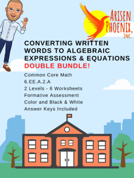 Preview of Converting Written Words to Algebra Expressions Double Bundle