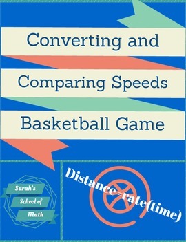 Preview of Converting and Comparing Speeds (Distance=rate*time) Whiteboard Basketball