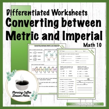 Preview of Converting between Metric and US Imperial, Differentiated worksheets, Math 10
