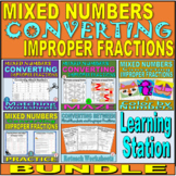 Converting between Mixed Numbers and Improper Fractions - BUNDLE