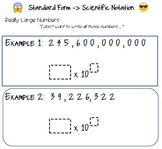 Converting between Scientific Notation and Standard Form