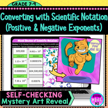 Preview of Converting between Standard and Scientific Notation Fun Mystery Art Reveal