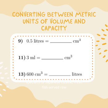 Preview of Converting between metric units of volume and capacity