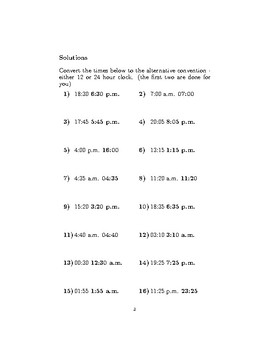 Converting Between The 24 Hour And 12 Hour Clock By Math W Tpt