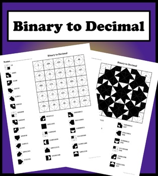 Preview of Converting from Binary to Decimal Color Worksheet