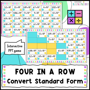 Preview of Converting from Standard Form/Scientific Notation Four in a Row Game