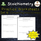 Converting mass to mass - Stoichiometry Moles Worksheets Set 6