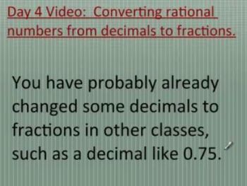 Preview of Converting terminating decimals and repeating decimals to fractions