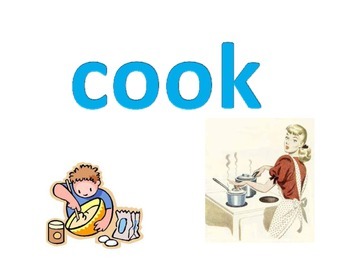 Preview of Cook, Clean, and Eat Vocabulary Flash Cards