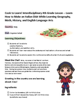 Preview of Cook to Learn! Interdisciplinary 3rd Grade Lesson