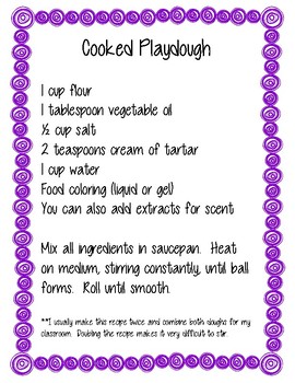 Cooked Playdough Recipe by Jennifer Nava | TPT