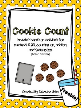 Preview of Cookie Count-Numbers 0-20, Counting On, Addititon and Subtraction*Freebie!