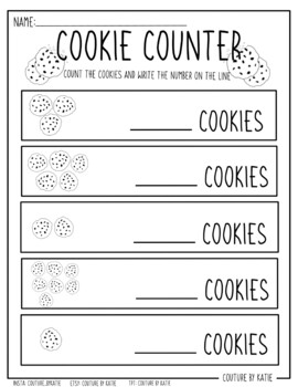 Preview of Cookie Counting Worksheet