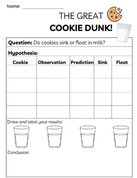 Preview of Cookie Dunk Science Experiment: Sink or Float