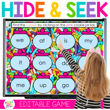 Preview of Cookie Hide & Seek Digital Games for Sight Word and Phonics Practice