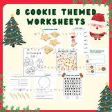 Cookie Holiday Worksheets- Writing, Math, Coloring, and Ga