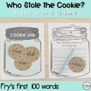 Preview of Sight Word Game | Who Stole the Cookie | Fry's First 100 | literacy center