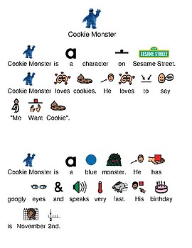 Preview of Cookie Monster - picture supported text lesson visual supports review questions