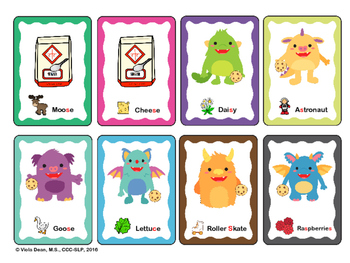 Cookie Monsters - Articulation card game to target /s/ /z/ sounds ...