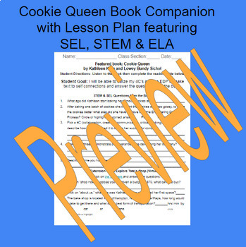 Preview of Cookie Queen Book Companion for STEM or ELA Class + Features Financial Literacy