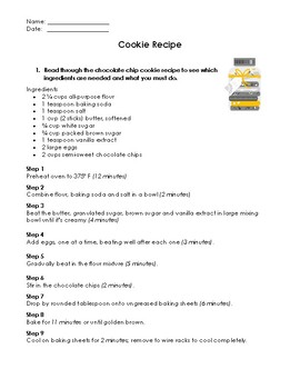 Preview of Holiday Cookie Recipe Math Project & Answer Key