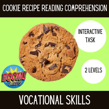 Preview of Recipe Reading Comprehension | Boom Cards| Life Skills