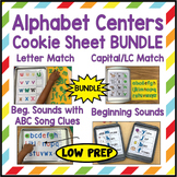 Alphabet Centers with Cookie Sheets & Magnetic Letters Bun
