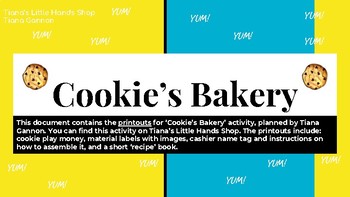 Preview of Cookie's Bakery - Printables
