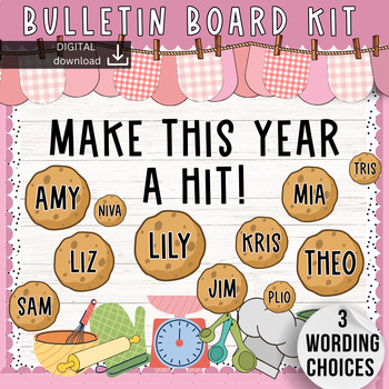 Preview of Cookies - Back to school - August Bulletin Board Kit - Retro Funky Decor